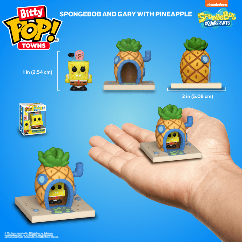Funko Bitty POP! Town: SpongeBob SquarePants - Pineapple House Town and SpongeBob with Gary Collectible Vinyl Mini Figure